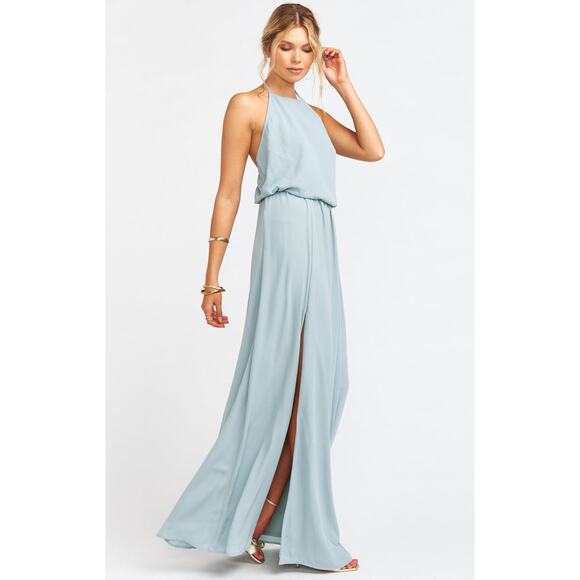 Show Me Your Mumu Heather Halter Maxi Dress in Silver Sage Crisp XXL NWT - Picture 5 of 7